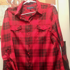 Jones New York Signature Red Tartan Shirt